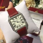 Cartier 44*35MM for Men 38*30MM For Lady Swiss Quartz Movement Silver with Diamond Bezel Watch